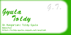 gyula toldy business card